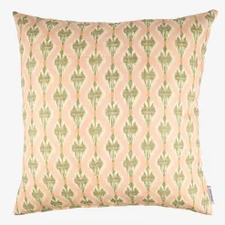 Funda de cojín de algodón rosa claro Ikat 45x45cm
