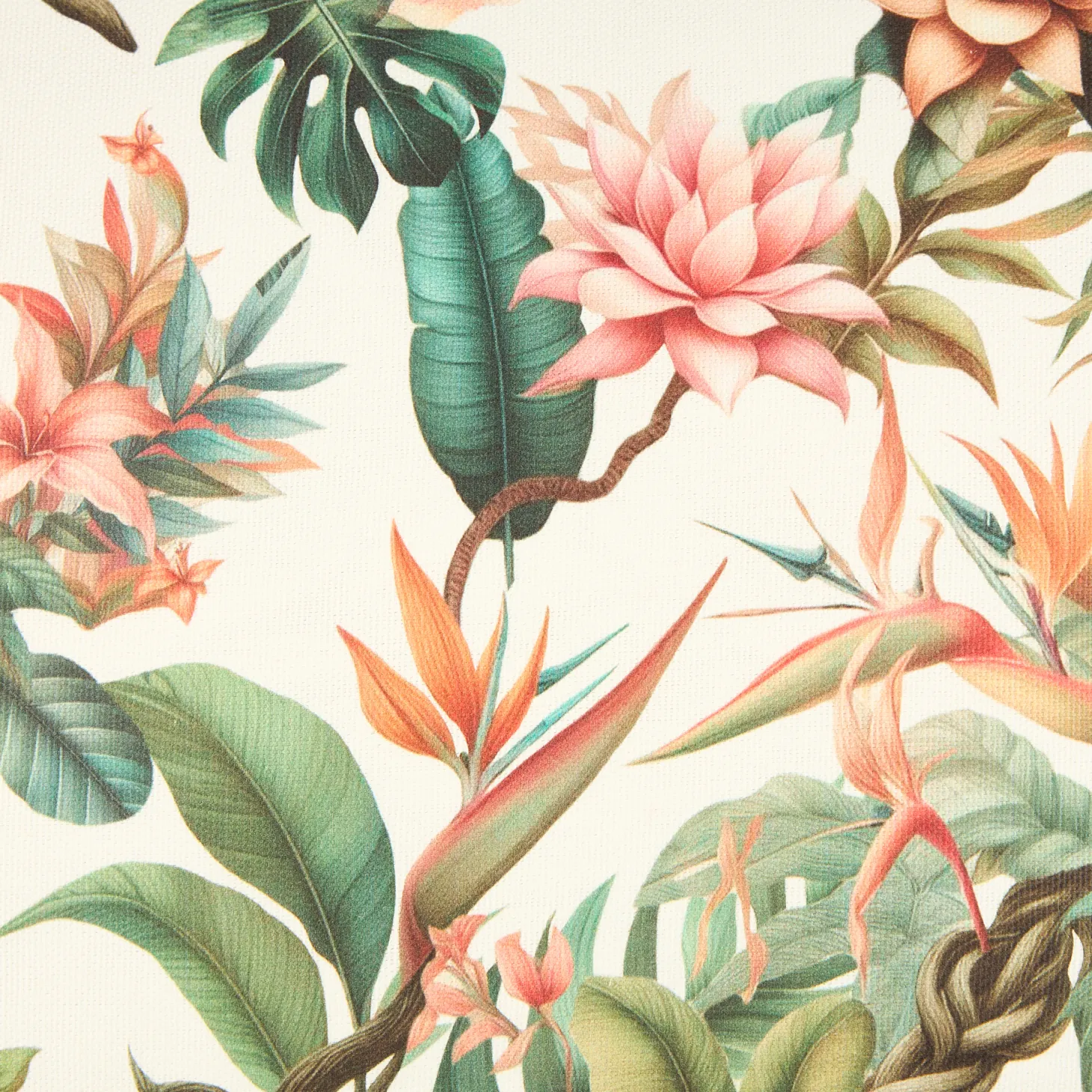 Funda de cojín de algodón Tropical 45x45cm