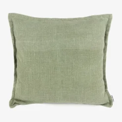 Funda de cojín de algodón verde Frida 45x45cm