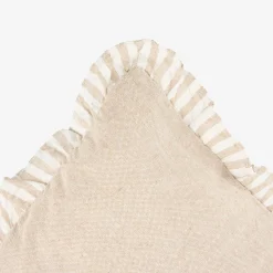 Funda de cojín de algodón volante beige Timoti 45x45cm
