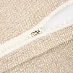Funda de cojín de algodón volante beige Timoti 45x45cm
