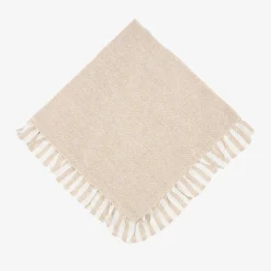 Funda de cojín de algodón volante beige Timoti 45x45cm