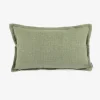 Funda de cojín de algodón verde Frida 30x45cm