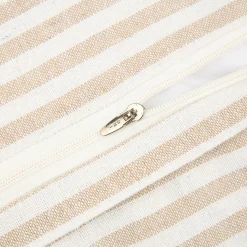 Funda de cojín de algodón volante rayas beige Timoti 45x45cm