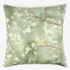 Funda de cojín de algodón verde Sakura 45x45cm