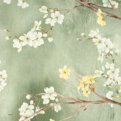 Funda de cojín de algodón verde Sakura 45x45cm