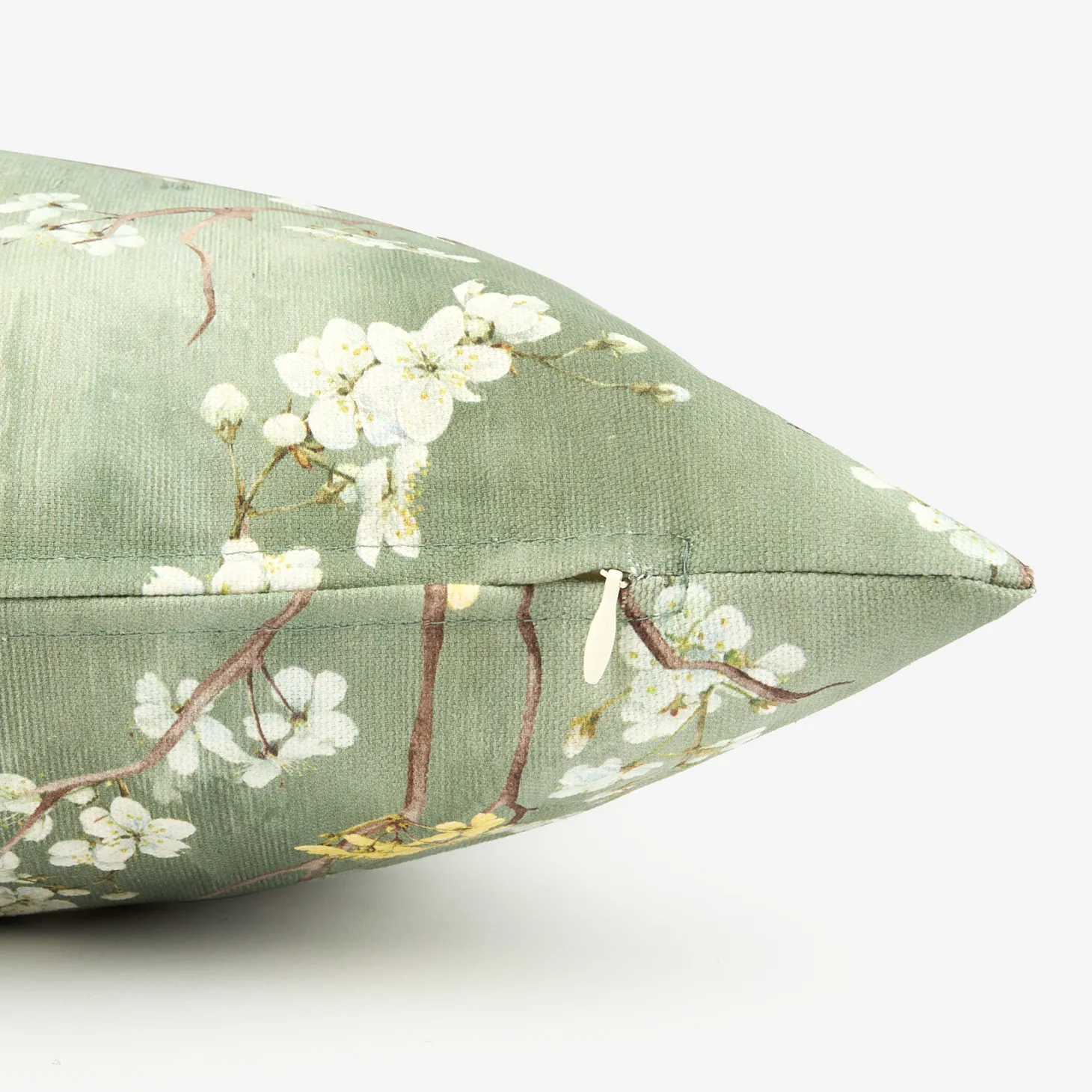 Funda de cojín de algodón verde Sakura 45x45cm