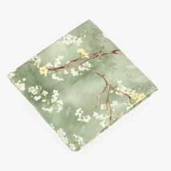 Funda de cojín de algodón verde Sakura 45x45cm