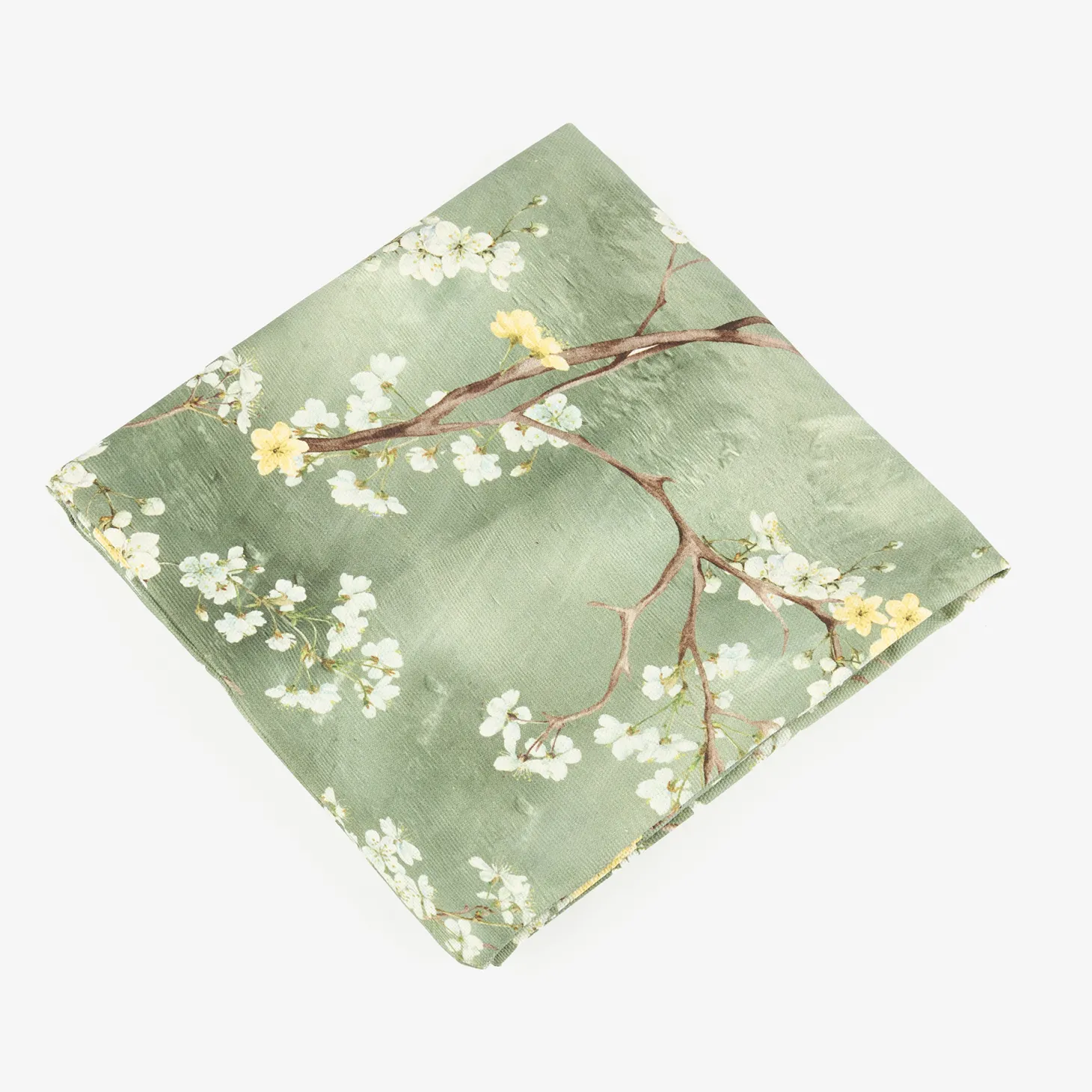 Funda de cojín de algodón verde Sakura 45x45cm