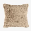 Funda de cojín de pelo beige 45x45cm