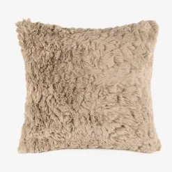 Funda de cojín de pelo beige 45x45cm