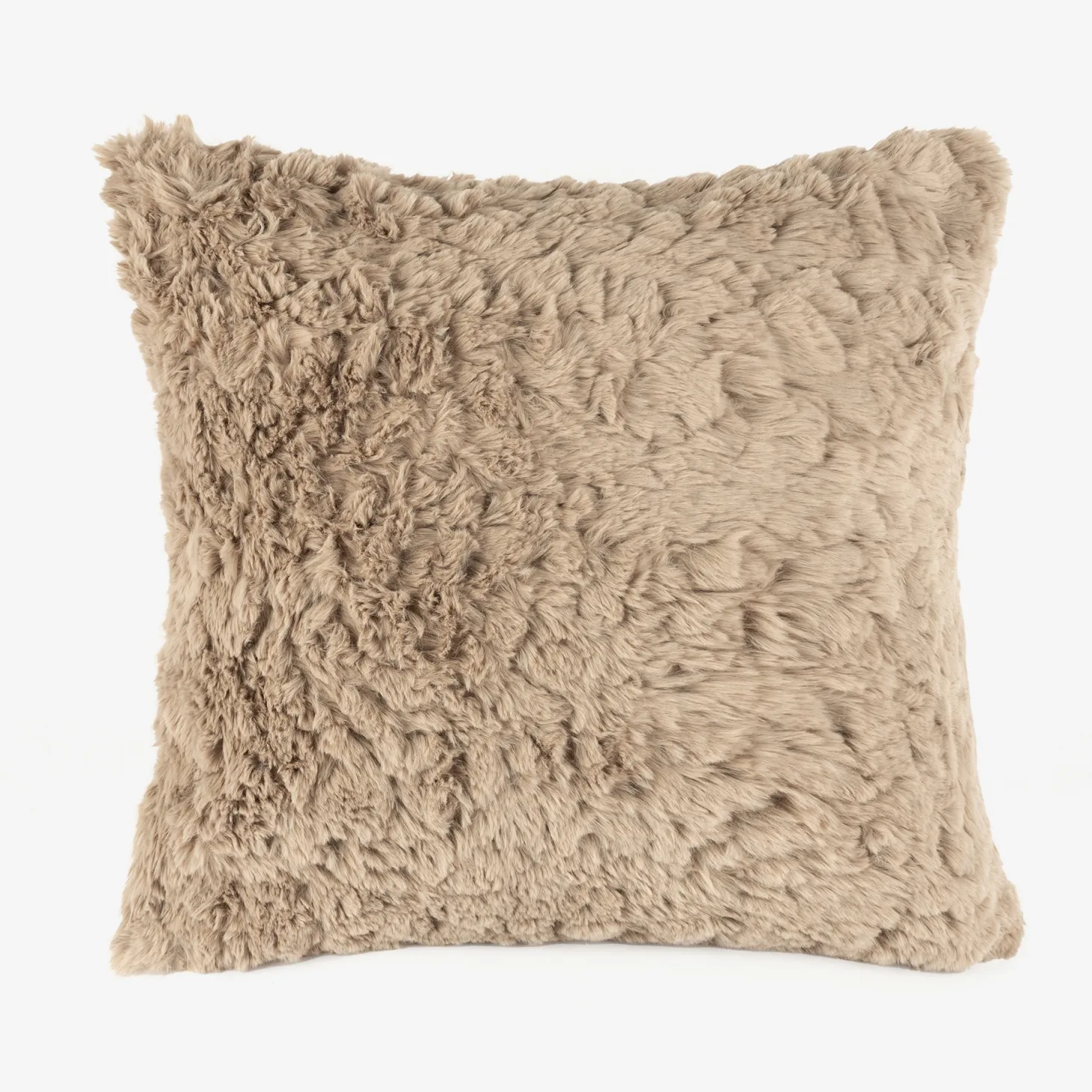 Funda de cojín de pelo beige 45x45cm