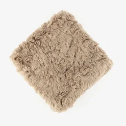 Funda de cojín de pelo beige 45x45cm