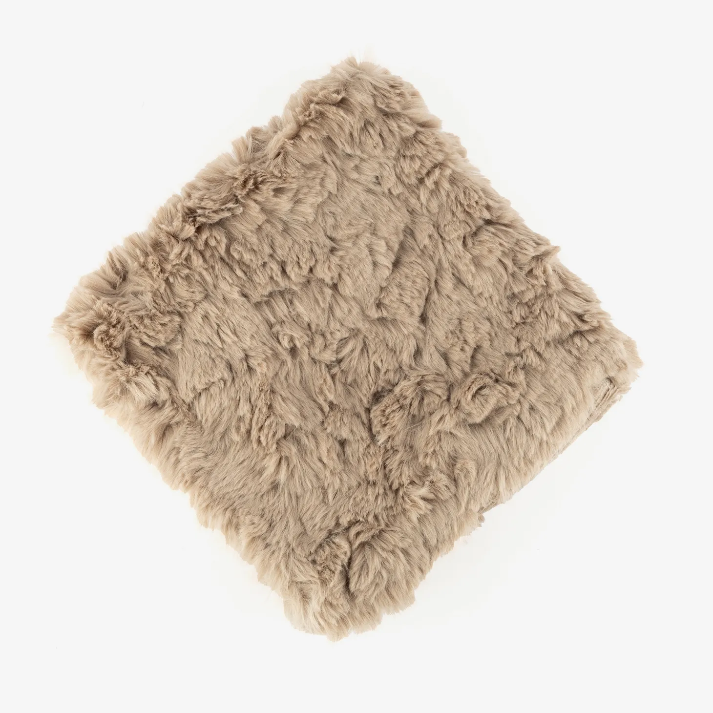Funda de cojín de pelo beige 45x45cm