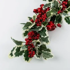 Guirnalda de acebo y frutos rojos 140cm