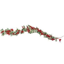 Guirnalda de acebo y frutos rojos 140cm