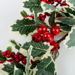 Guirnalda de acebo y frutos rojos 140cm