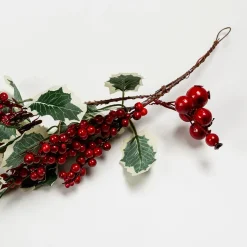 Guirnalda de acebo y frutos rojos 140cm