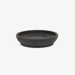 Jabonera negra de poliresina Carbon Ø11cm