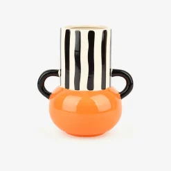 Jarrón de cerámica rayas Gadiel 18cm