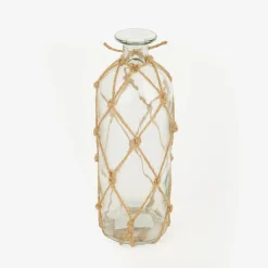 Jarrón de cristal con cuerda Rustic Ø9x28cm