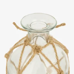 Jarrón de cristal con cuerda Rustic Ø9x28cm
