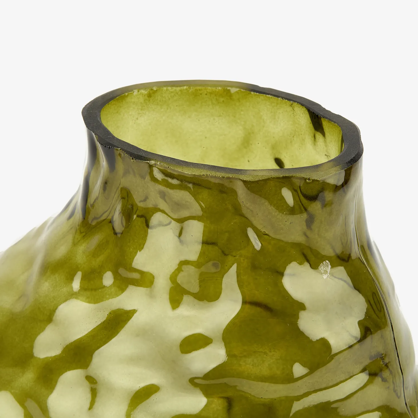 Jarrón de cristal verde Biras 21x15x25cm