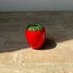 Jarrón de dolomita rojo Fresa Ø10x8cm