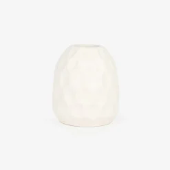 Jarrón de gres blanco Simón Ø9x10cm