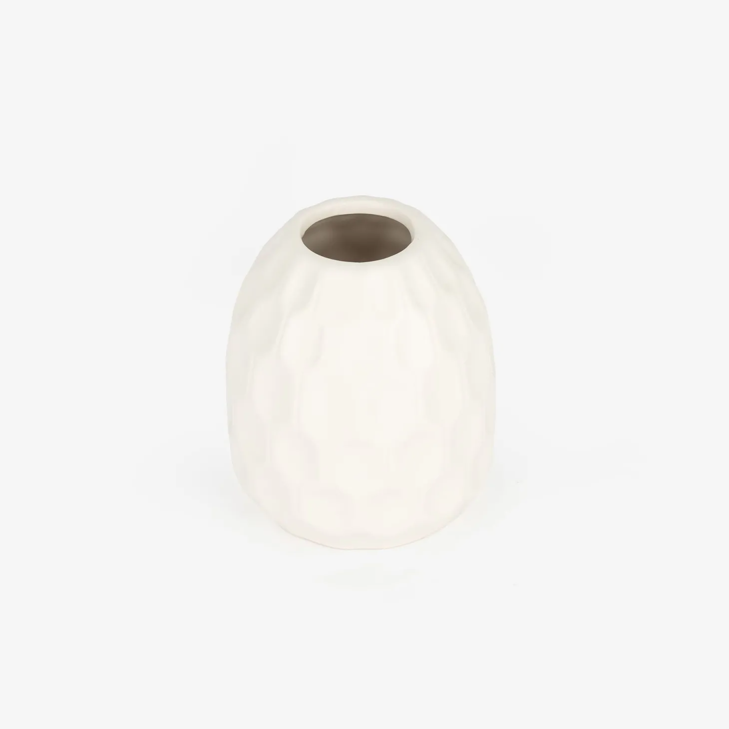 Jarrón de gres blanco Simón Ø9x10cm