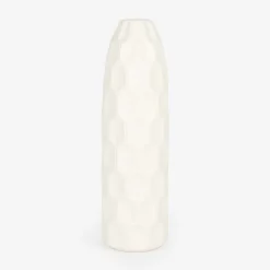 Jarrón de gres blanco Simón Ø9x31cm