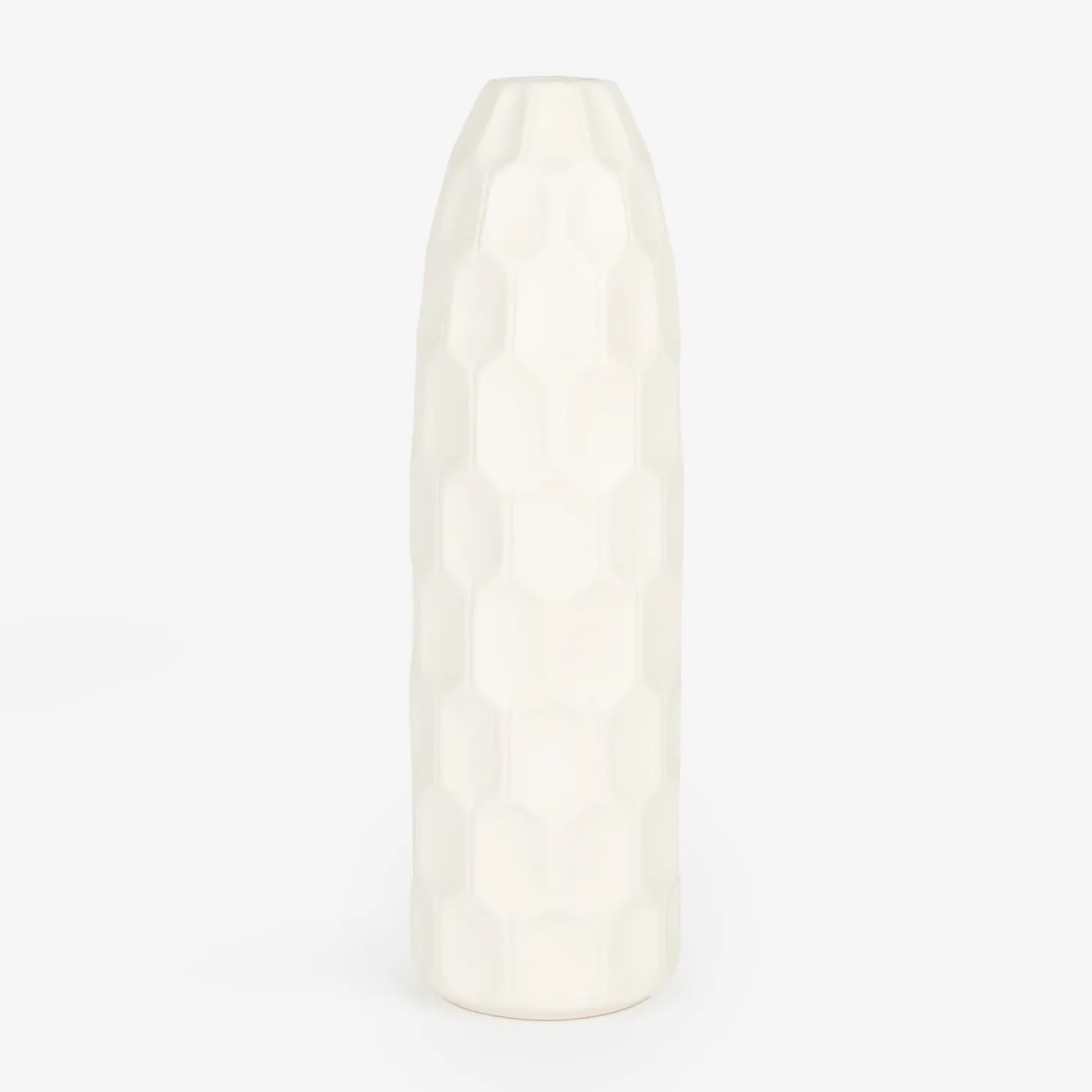 Jarrón de gres blanco Simón Ø9x31cm