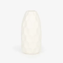 Jarrón de gres blanco Simón Ø9x19cm