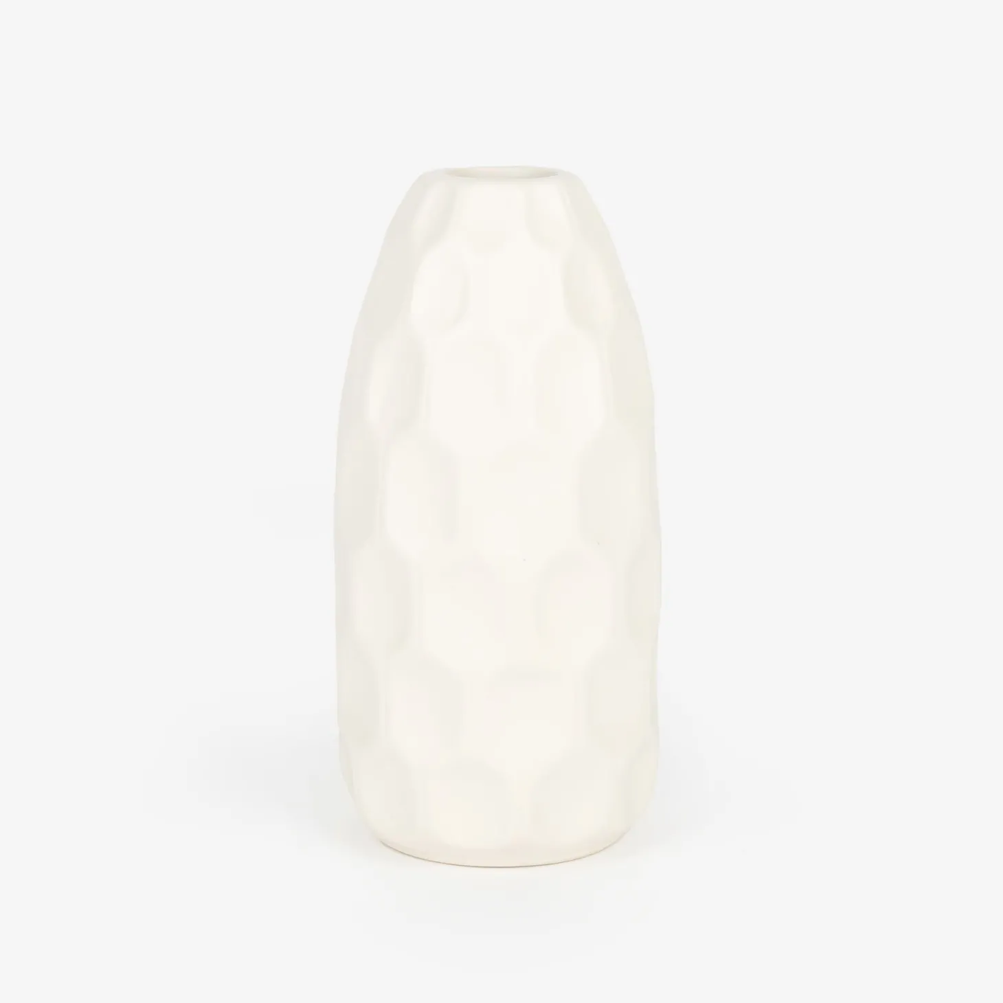 Jarrón de gres blanco Simón Ø9x19cm