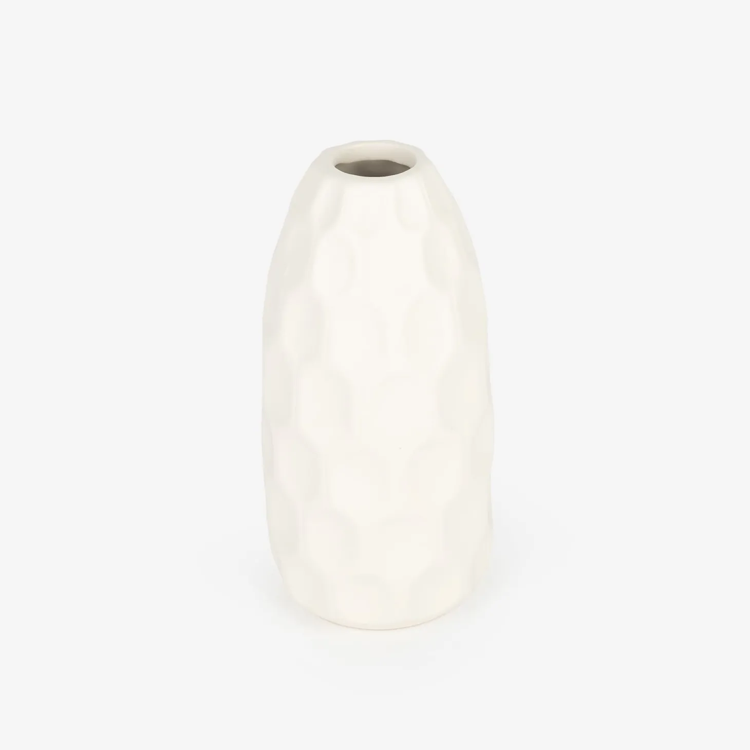 Jarrón de gres blanco Simón Ø9x19cm
