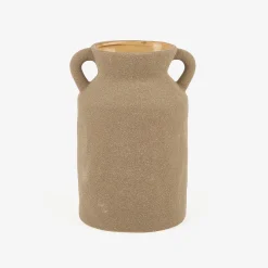 Jarrón de porcelana con asas topo Baru 14,5x9,5x21,3cm