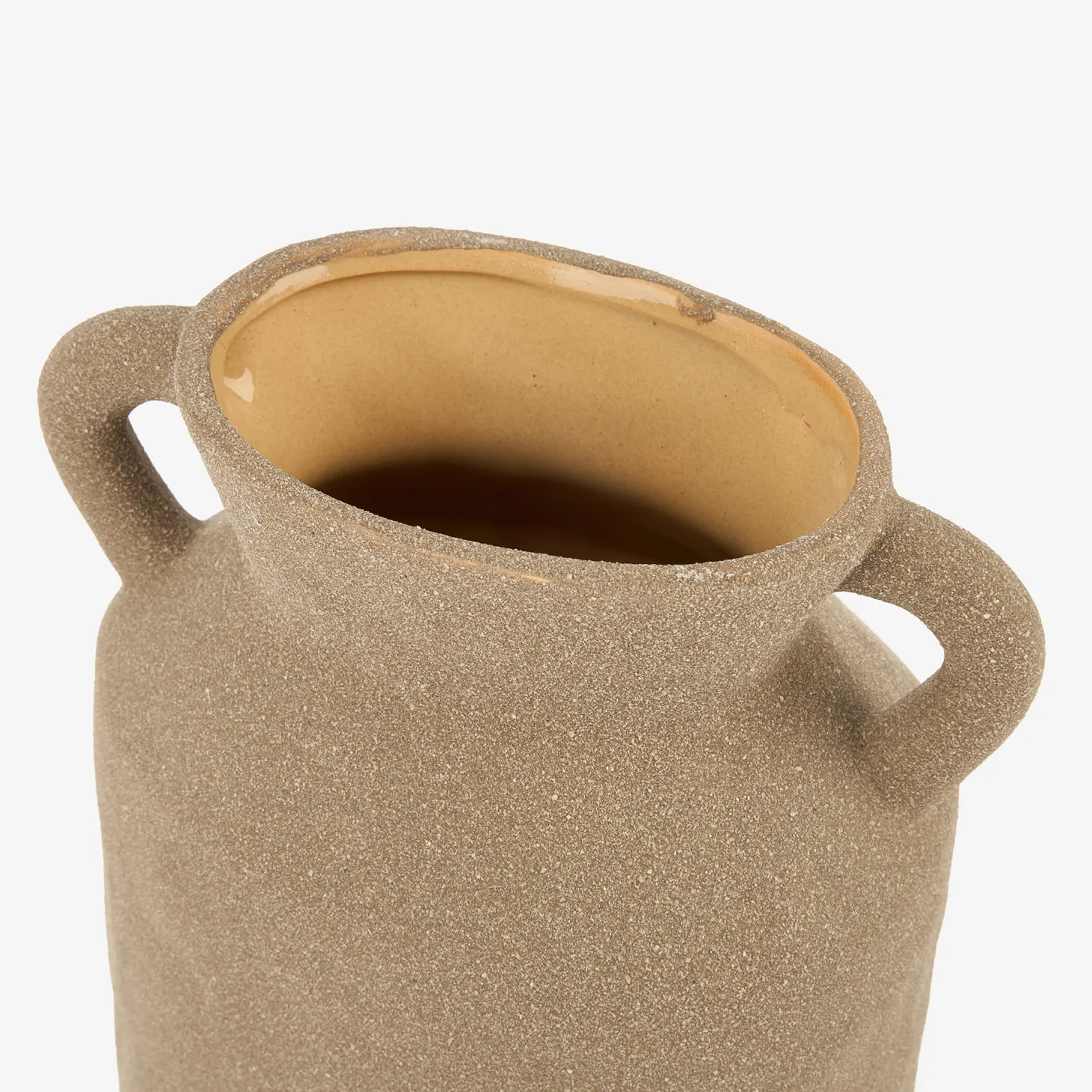 Jarrón de porcelana con asas topo Baru 14,5x9,5x21,3cm