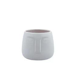 Macetero de cerámica blanco Ajanu Ø11cm
