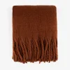 Manta efecto mohair burgundy 130x150cm