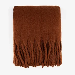 Manta efecto mohair burgundy 130x150cm