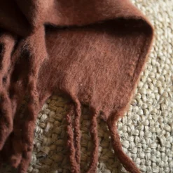 Manta efecto mohair burgundy 130x150cm