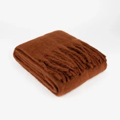 Manta efecto mohair burgundy 130x150cm