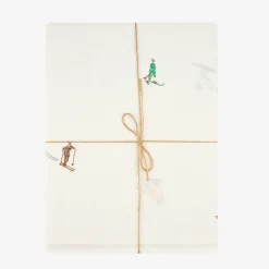 Mantel blanca bordado Esquiadores 150x250cm