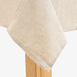 Mantel de algodón beige liso 150x200cm