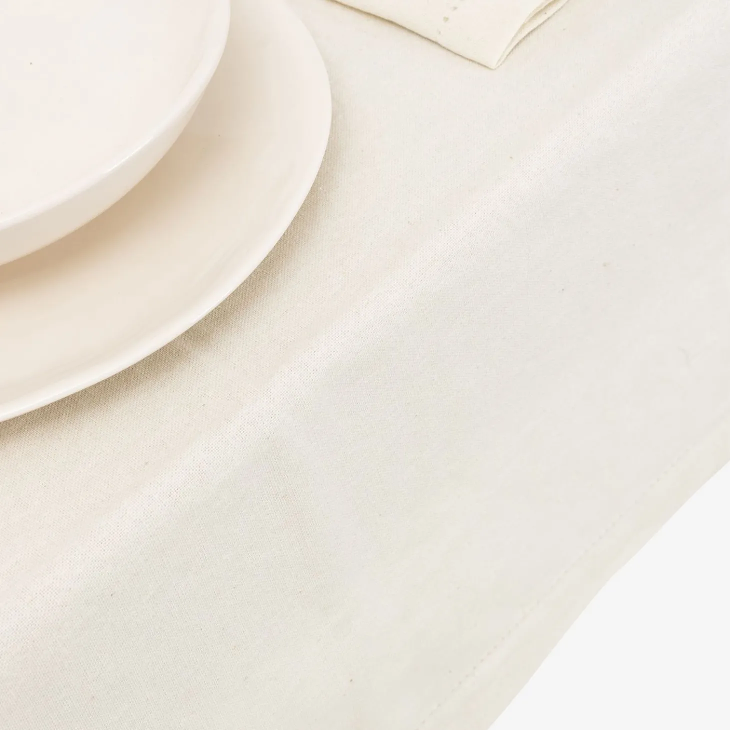 Mantel de algodón beige Vainica Ø160cm