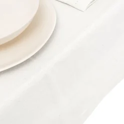 Mantel de algodón blanco Vainica 140x140cm