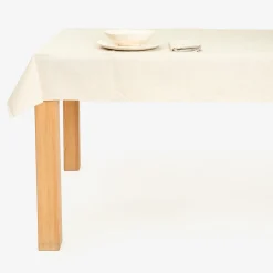 Mantel de lino beige Ador 140x140cm