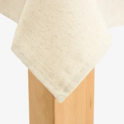 Mantel de lino beige Ador 140x140cm