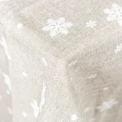 Mantel de Navidad gris Copos de nieve 150x250cm
