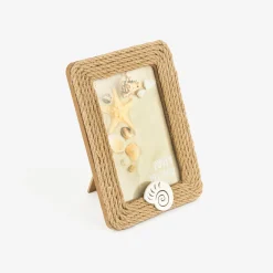 Marco de fotos de madera MDF y cuerda Concha 10x15cm
